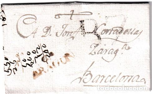 Sellos: 1806. Carta de Caspe a Barcelona