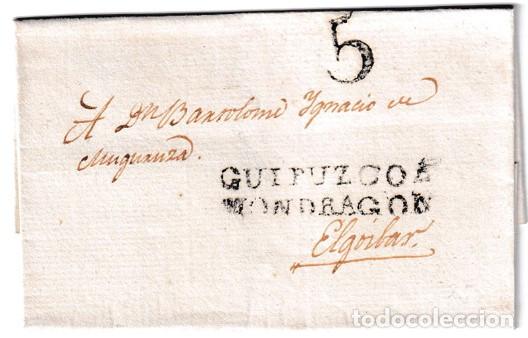 Sellos: 1823-1829. Envuelta Mondrag&oacute;n a Elg&oacute;ibar
