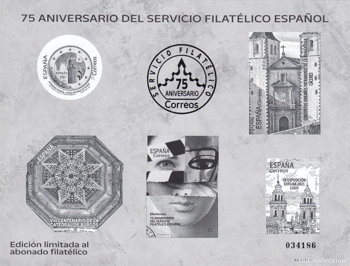 Sellos: CRS1434 ESPA&Ntilde;A EDICION LIMITADA ABONADO FILATELICO 2021. 75&ordm; aniversario servicio filatelico
