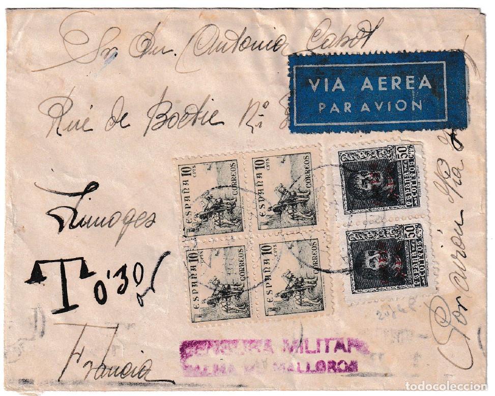 Timbres: 1939. Correo a&eacute;reo de Palma de Mallorca a Francia