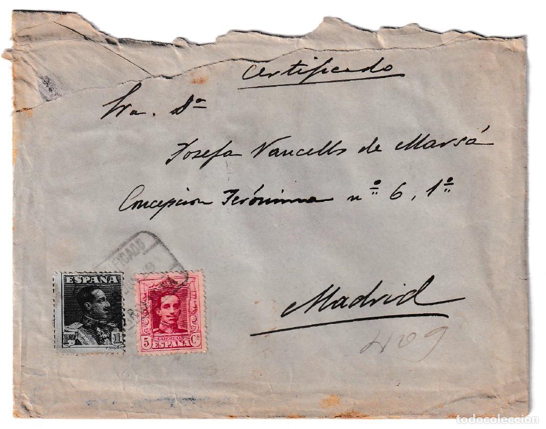 Timbres: 1929. Certificado de Barcelona a Madrid