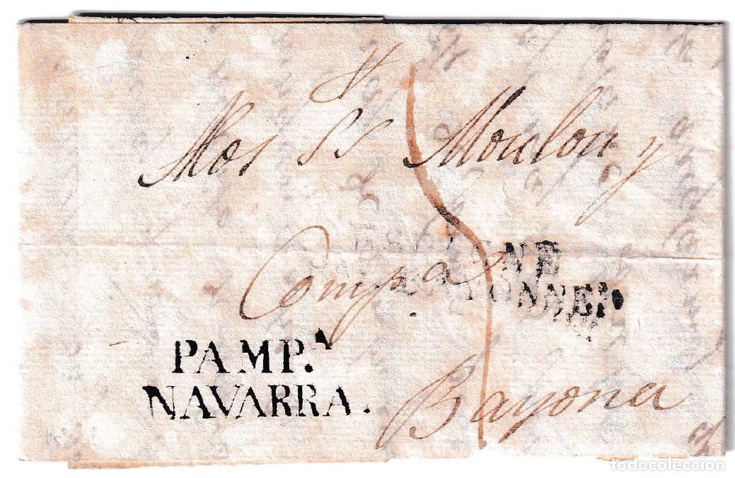 Sellos: 1825. Carta de Pamplona a Bayona