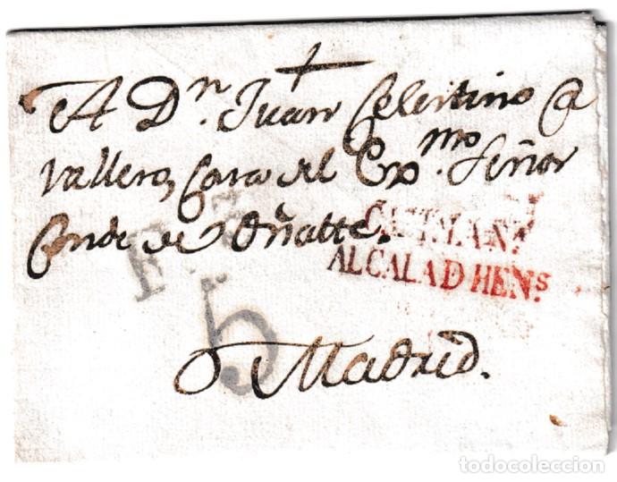 Sellos: 1826. Carta de Alcal&aacute; de Henares a Madrid