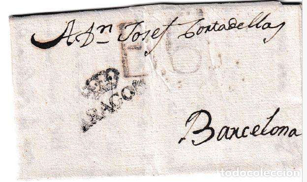 Sellos: 1804. Carta de Zaragoza a Barcelona