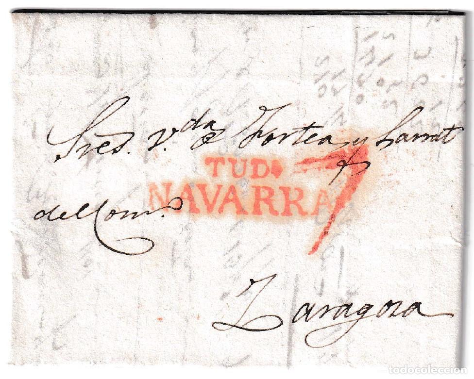 Sellos: 1840. Carta de Tudela a Zaragoza