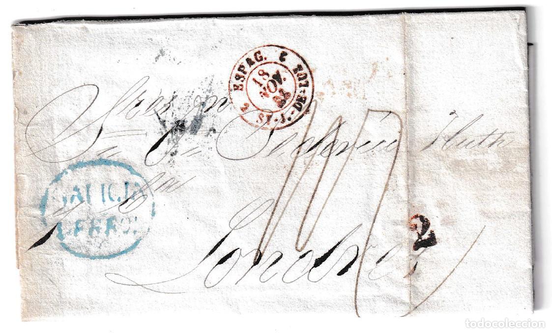 Sellos: 1841. Carta de Ferrol a Londres