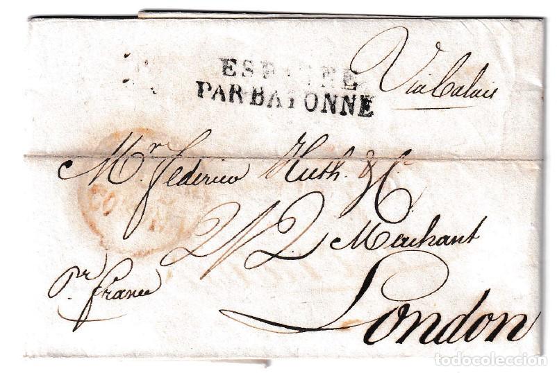 Sellos: 1818. Carta de Coru&ntilde;a a Londres