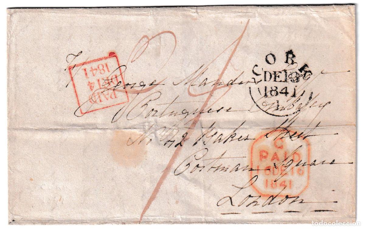 Sellos: 1841. Carta de Cork a Londres