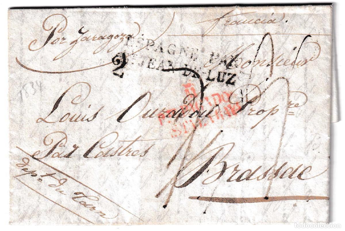 Sellos: 1834. Carta de Madrid a Brassac