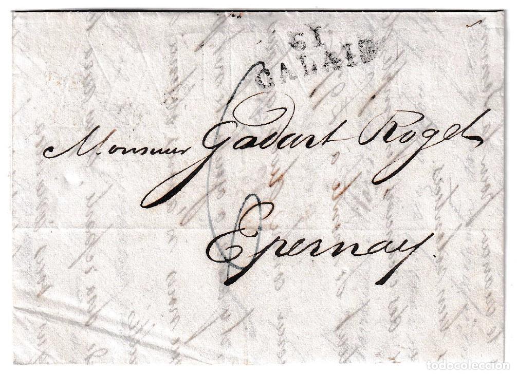 Sellos: 1827. Carta encaminada de Londres a Epernay
