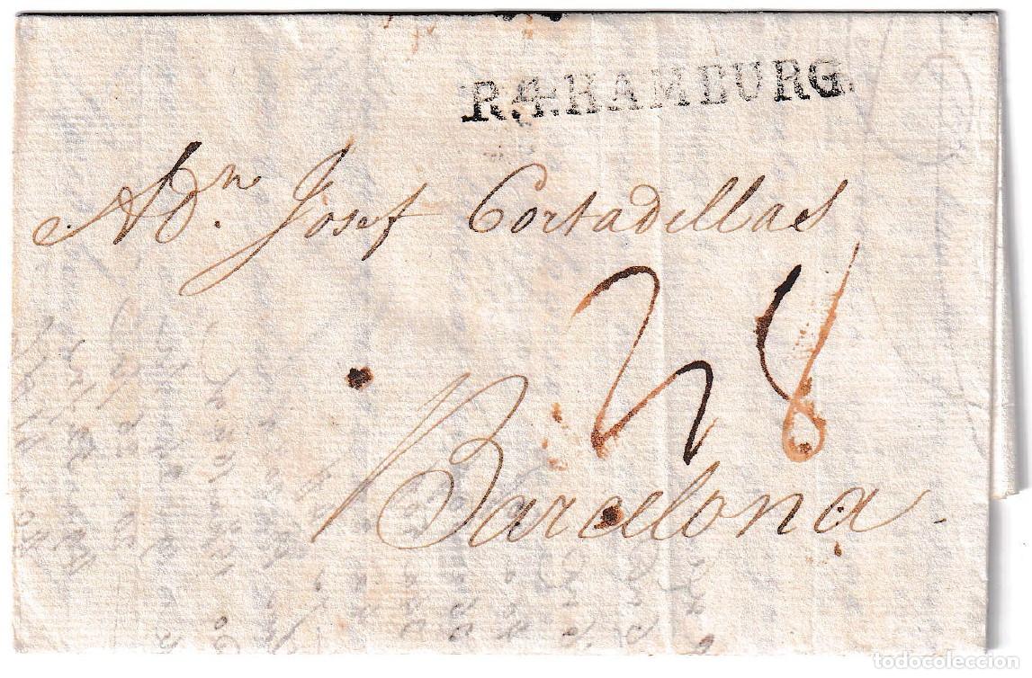 Sellos: 1804. Carta de Hamburgo a Barcelona