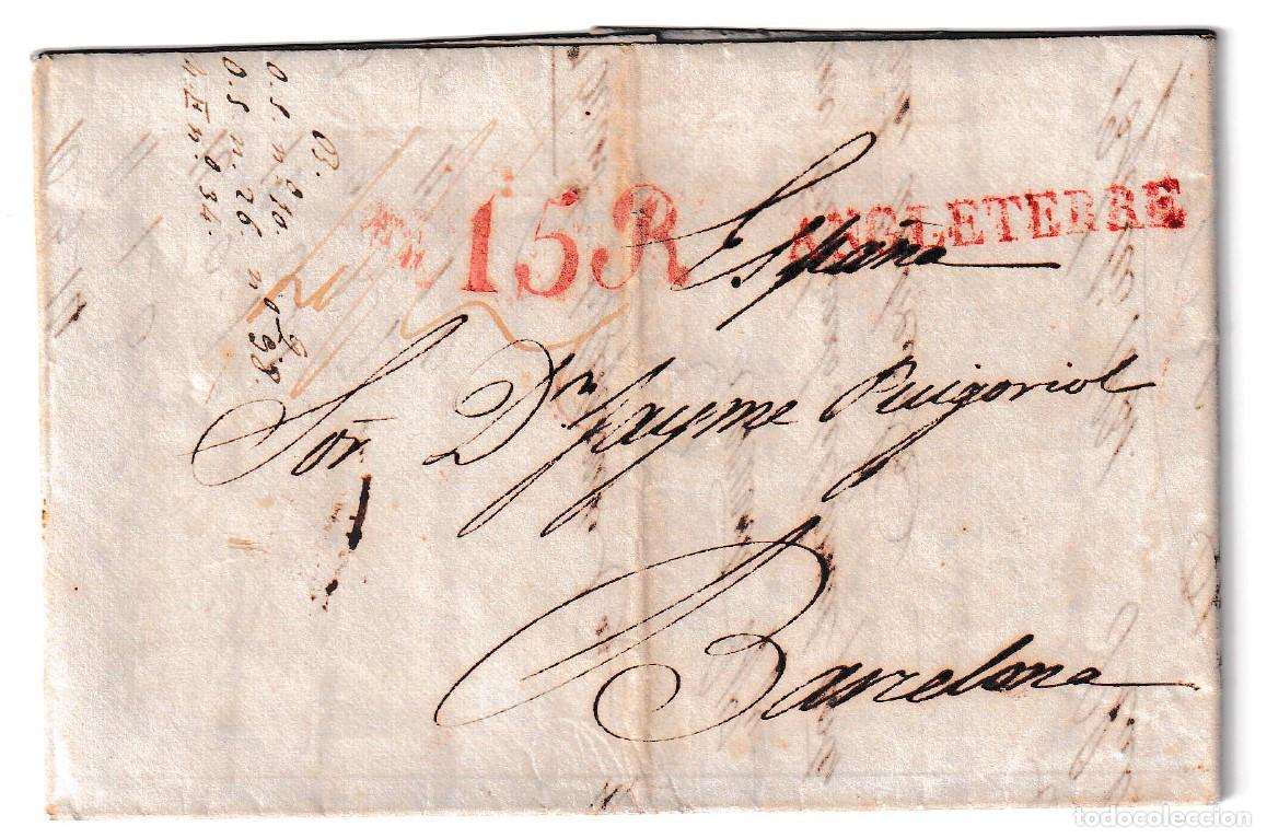 Sellos: 1831. Carta de Londres a Barcelona