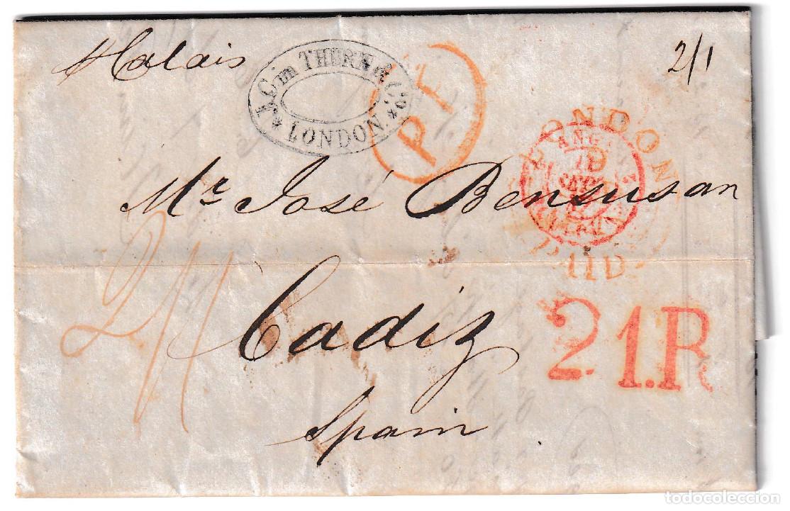 Sellos: 1847. Carta de Londres a C&aacute;diz