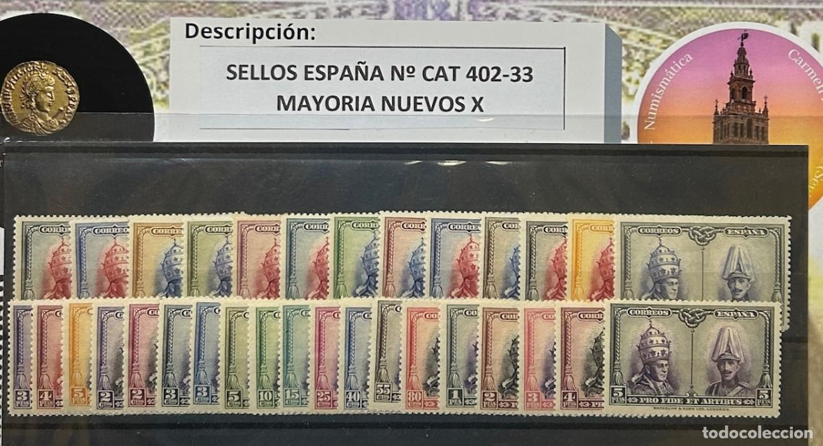Sellos: CRS0032 SELLOS ESPA&Ntilde;A N&ordm; CAT 402-33 MAYORIA NUEVOS X CON CHARNELA