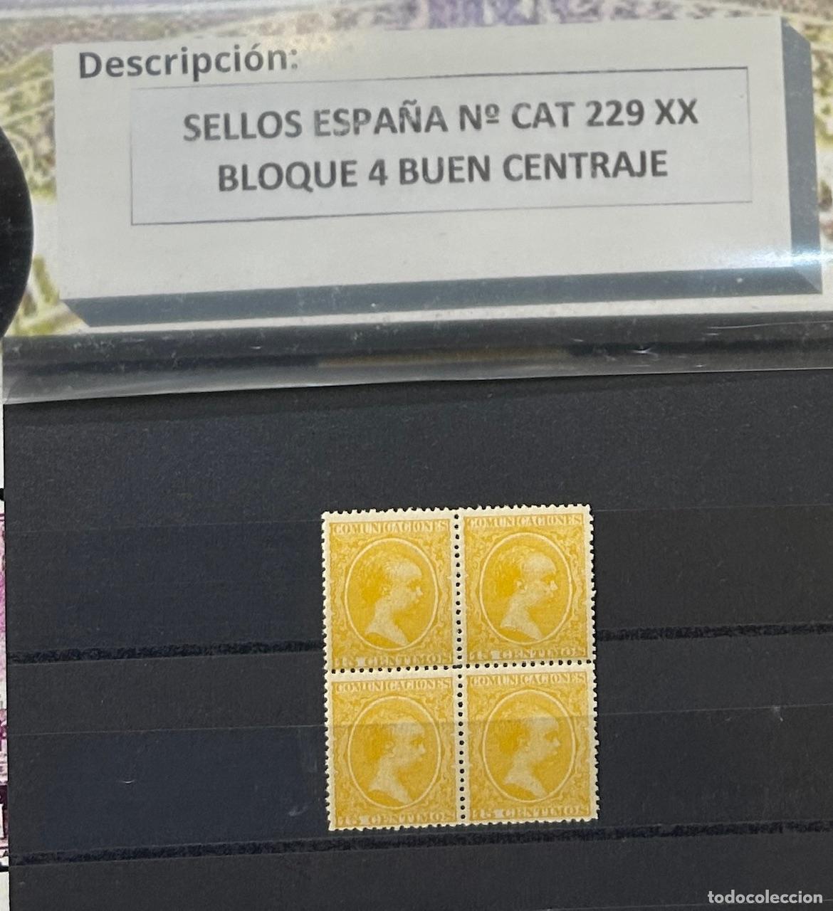Sellos: CRS0129BIS SELLOS N&ordm; CAT 229 XX SIN CHARNELA BLOQUE 4 BUEN CENTRAJE