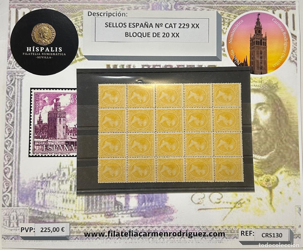 Sellos: CRS0130BIS SELLOS N&ordm; CAT 229 XX SIN CHARNELA BLOQUE DE 20