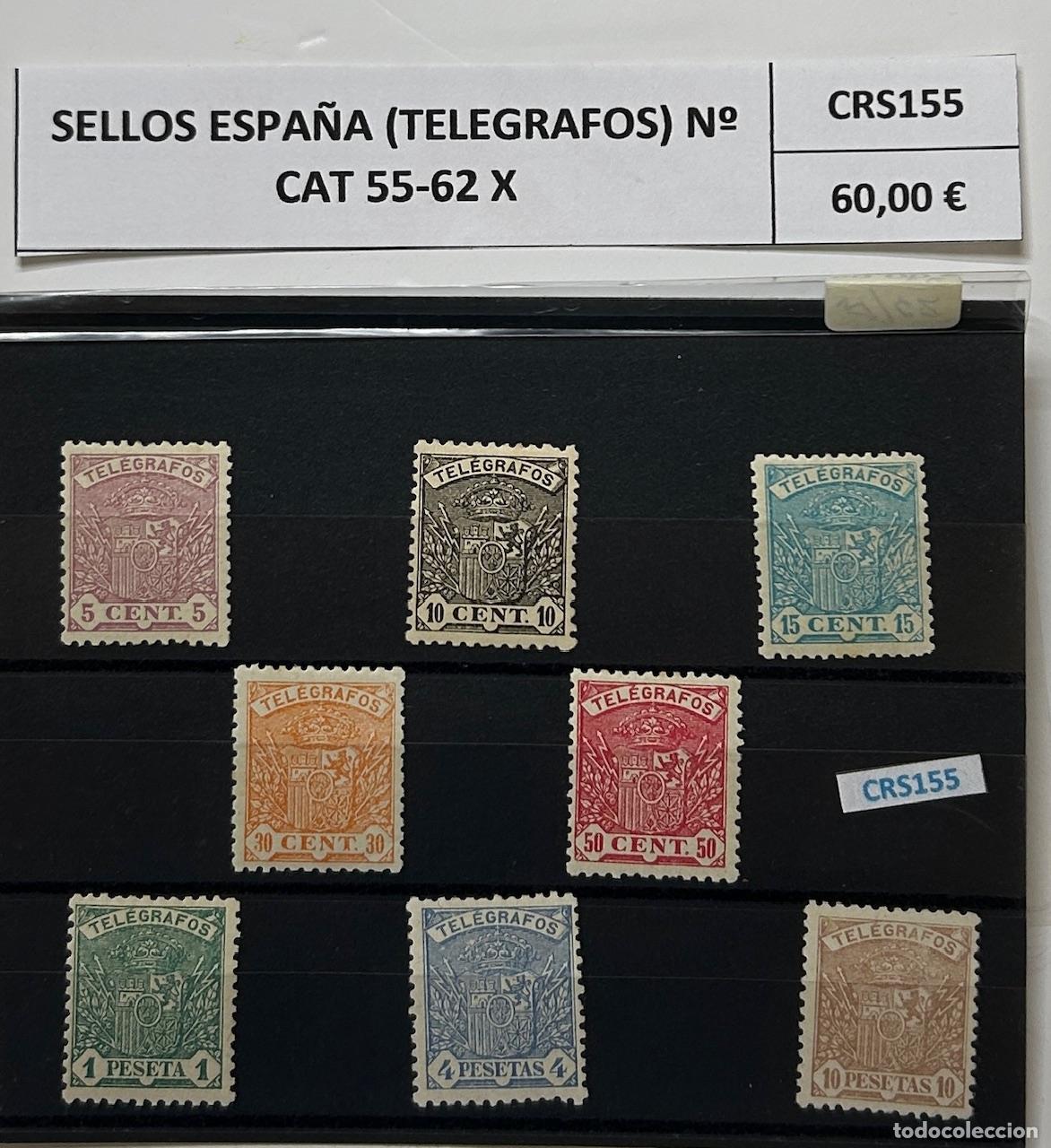 Sellos: CRS0155BIS SELLOS (TELEGRAFOS) N&ordm; CAT 55-62 X CON CHARNELA