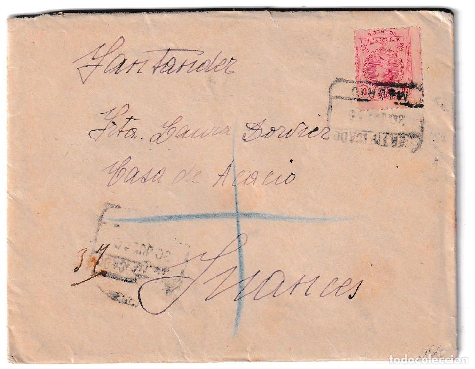 Sellos: 1916. Certificado de Torrelavega a Suances