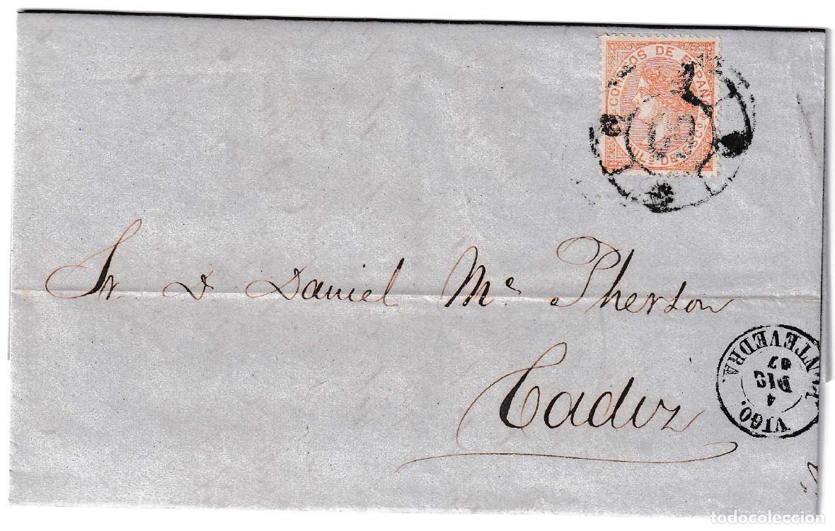 Sellos: 1867. Carta de Vigo a C&aacute;diz