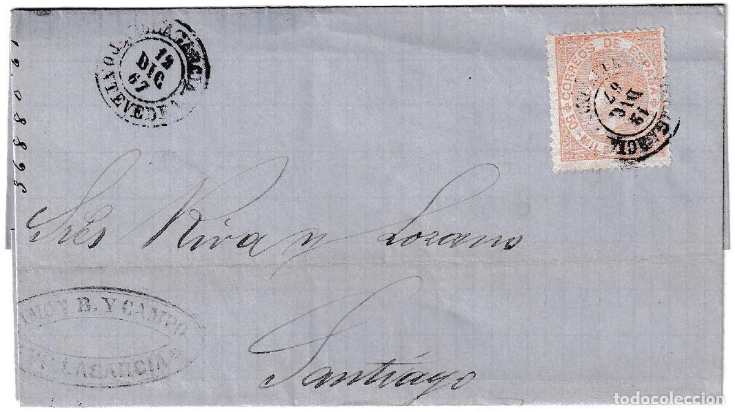 Sellos: 1867. Carta de Villagarc&iacute;a a Santiago