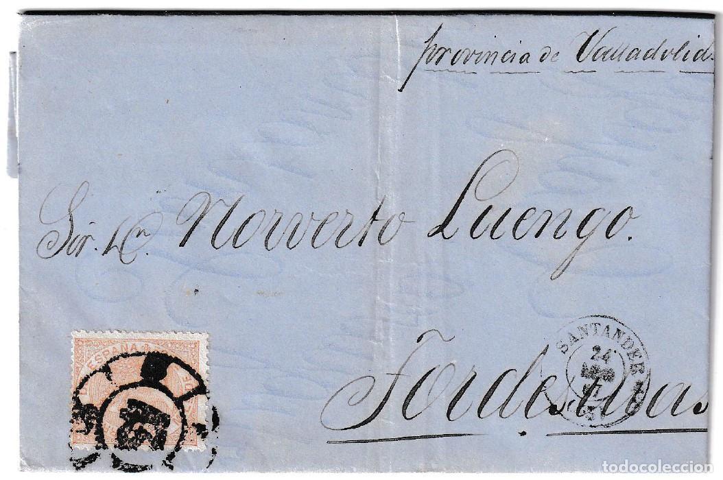 Sellos: 1867. Carta de Santander a Tordesillas