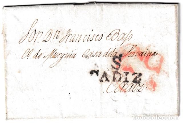 Sellos: 1837. Carta de San Lucar a C&aacute;diz