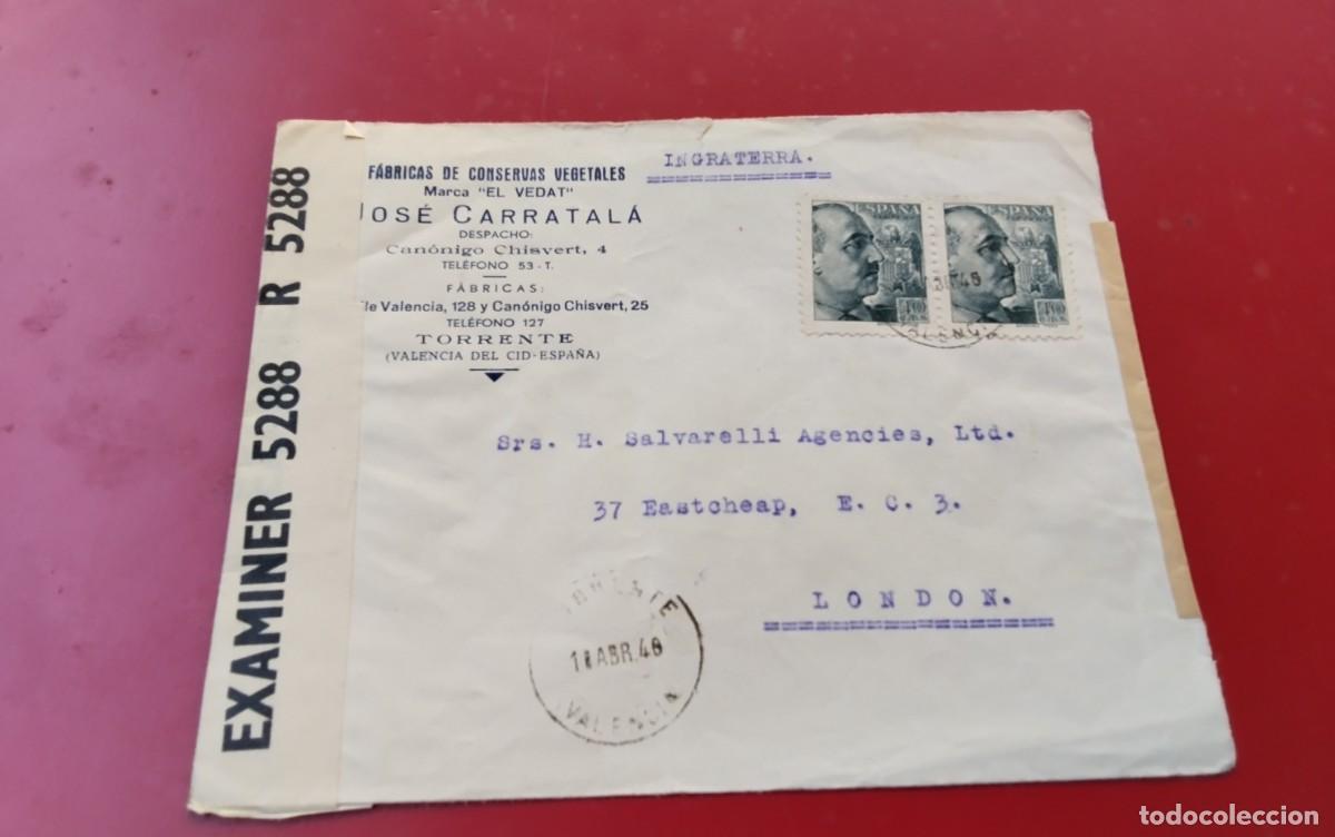 Sellos: GUERRA CIVIL TORRENTE SOBRE CON CENSURA MILITAR VALENCIA DEL CID VER DESCRIPCION PIEZA COLECCION