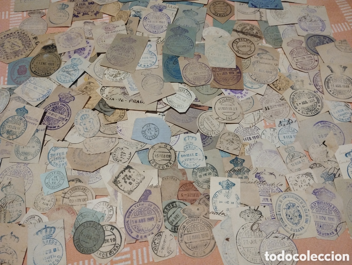 Sellos: Grandioso lote de 350 matasellos diferentes casi todos Espa&ntilde;oles a&ntilde;os 1910-1920