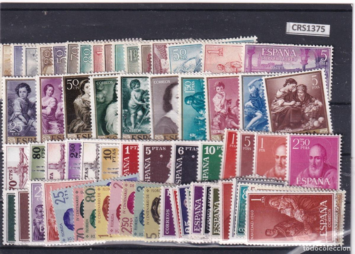 Timbres: CRS1375 SELLOS ESPA&Ntilde;A A&Ntilde;O 1960 XX SIN CHARNELA