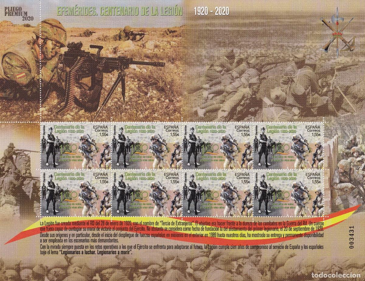 Selos: CRS1030 Pliego PREMIUM n&ordm; 97. Centenario de la Legi&oacute;n. A&ntilde;o 2020