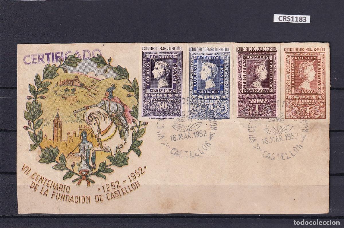 Timbres: CRS1183 SELLOS ESPA&Ntilde;A N&ordm; CAT.1075/6 Y 1078/80 EN SOBRE CERTIFICADO VII CENT. FUNDACION CASTELLON