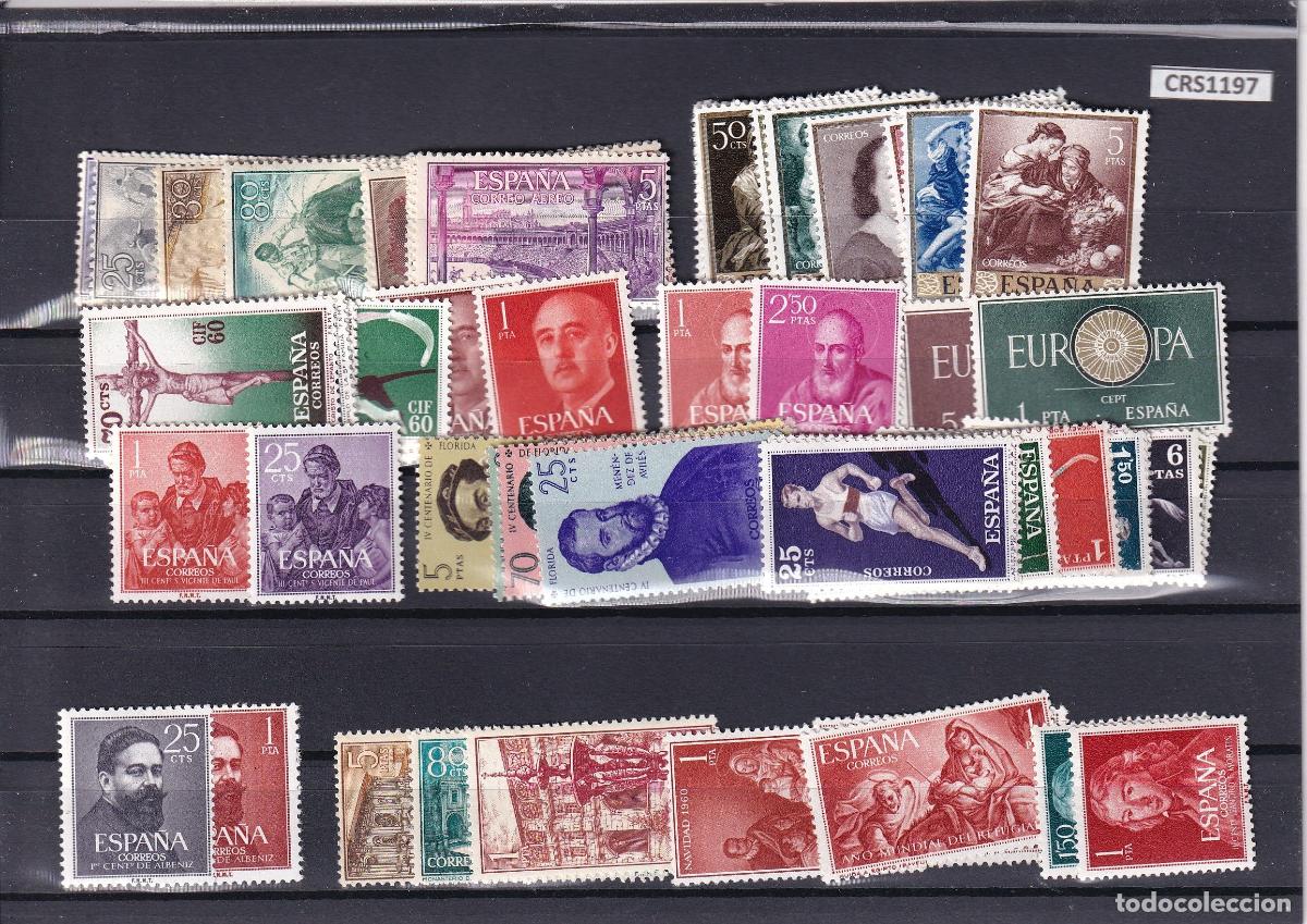 Timbres: CRS1197 SELLOS ESPA&Ntilde;A A&Ntilde;O 1960 COMPLETO SIN CHARNELA