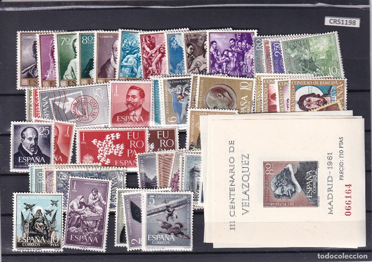 Timbres: CRS1198 SELLOS ESPA&Ntilde;A A&Ntilde;O 1961 COMPLETO SIN CHARNELA