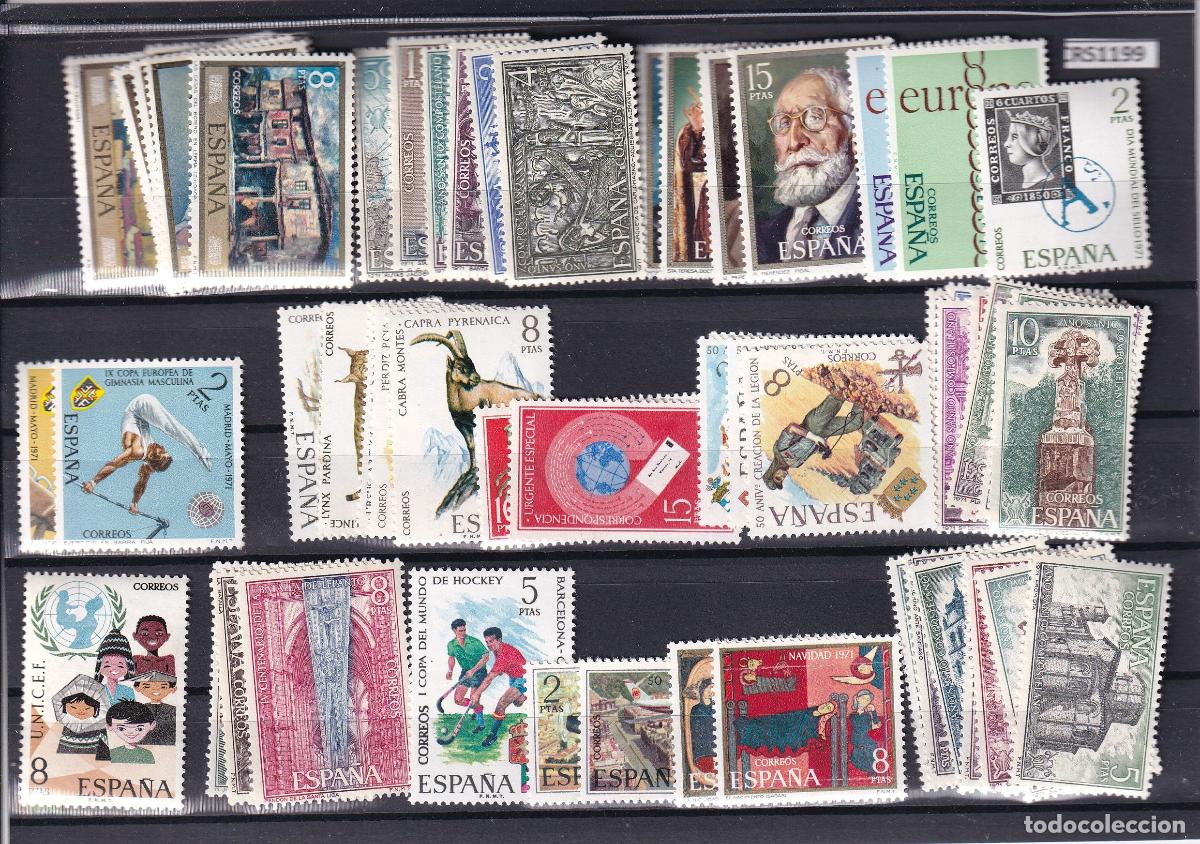 Timbres: CRS1199 SELLOS ESPA&Ntilde;A A&Ntilde;O 1971 COMPLETO (SIN SELLOS SERIES DE TRAJES) SIN CHARNELA