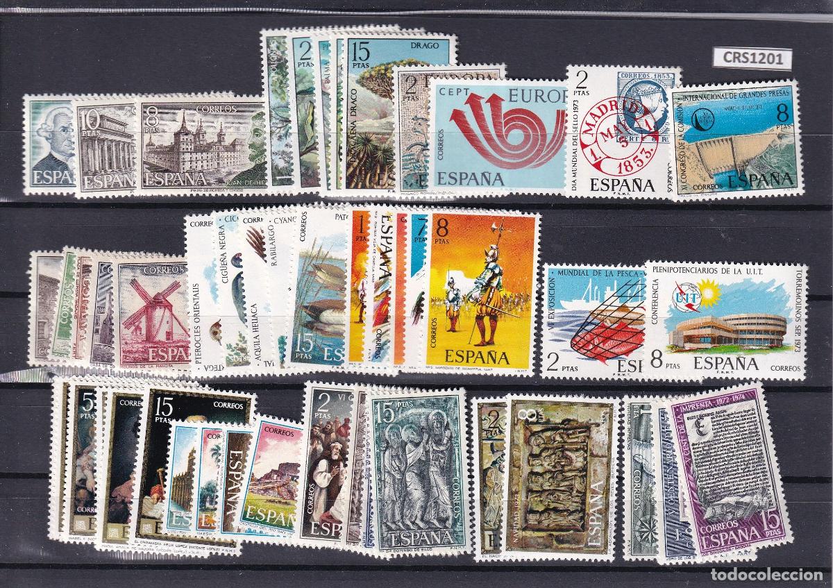 Timbres: CRS1201 SELLOS ESPA&Ntilde;A A&Ntilde;O 1973 COMPLETO SIN CHARNELA