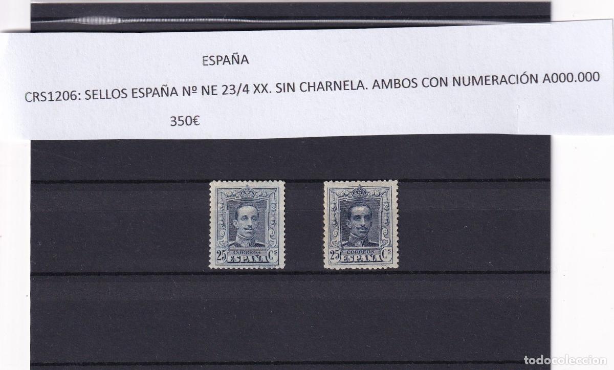 Selos: CRS1206 SELLOS ESPA&Ntilde;A N&ordm; NE 23/4 XX. SIN CHARNELA. AMBOS CON NUMERACI&Oacute;N A000.000