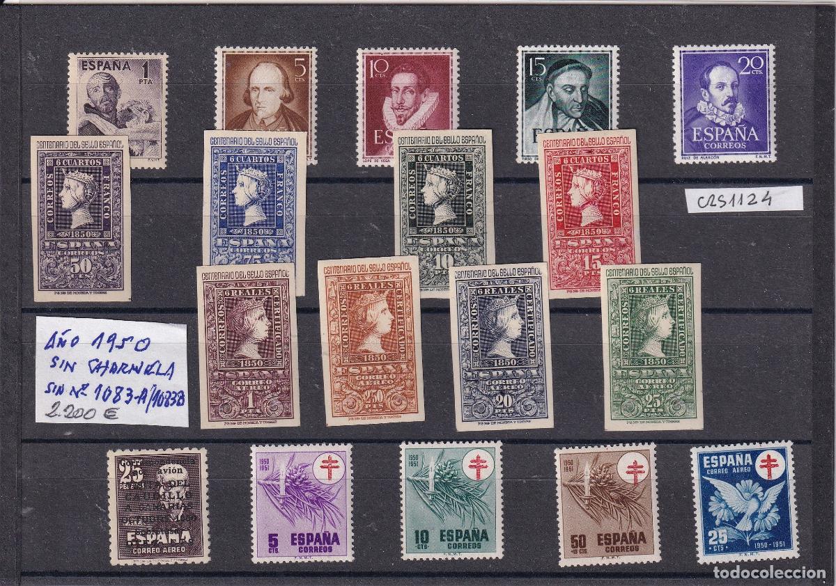Selos: CRS1124 SELLOS ESPA&Ntilde;A A&Ntilde;O 1950 COMPLETO SIN CHARNELA VER FOTOS