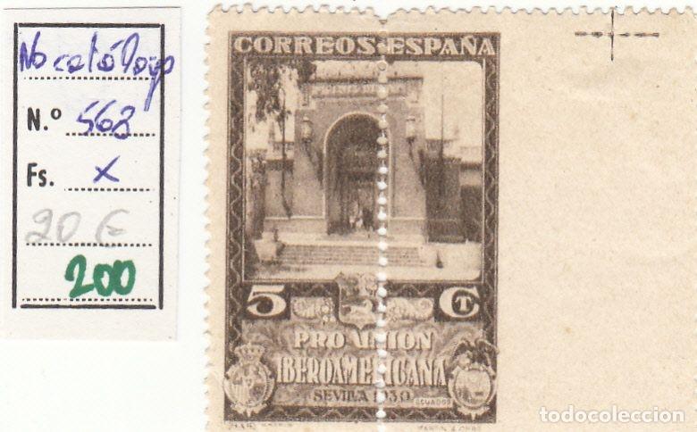 Stamps: CRSE0200 SELLO ESPA&Ntilde;A N&ordm; CAT N&ordm; 568X DENTADO EN EL CENTRO