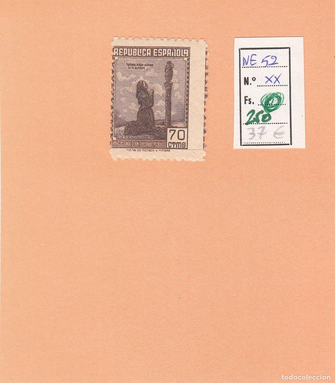 Sellos: CRSE0250 SELLO ESPA&Ntilde;A N&ordm; CAT N&ordm; NE52 XX SELLO DESPLAZADO