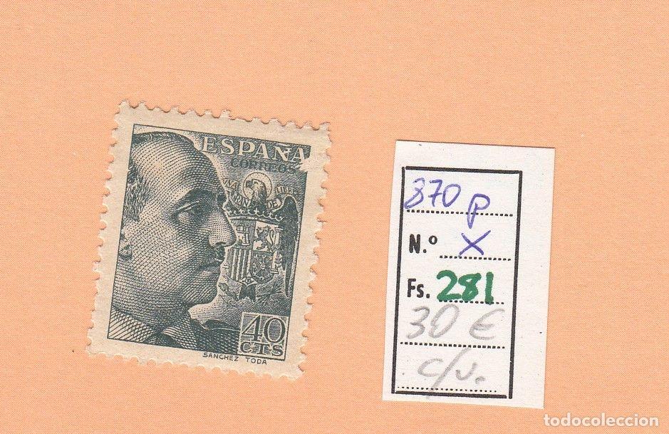 Sellos: CRSE0281 SELLO ESPA&Ntilde;A N&ordm; CAT N&ordm; 870P X PAPEL GRUESO COLOR CREMA