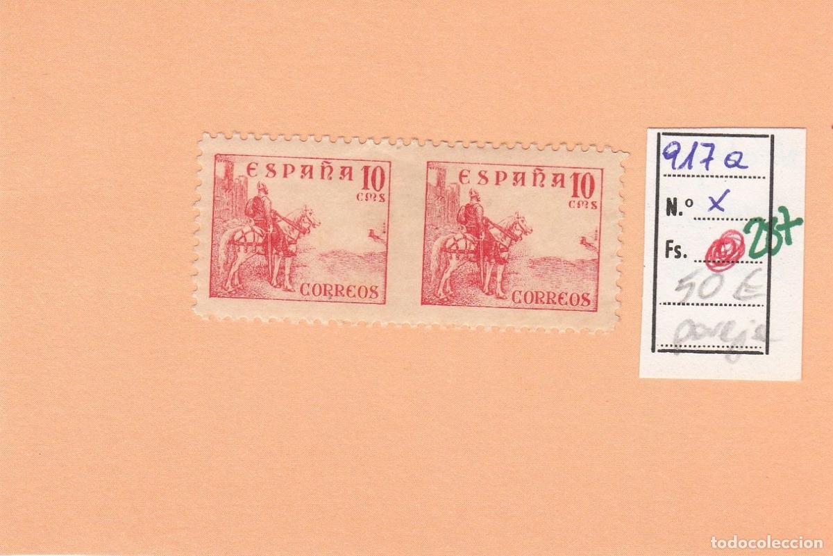 Sellos: CRSE0287 SELLO ESPA&Ntilde;A N&ordm; CAT N&ordm; 917A SIN DENTAR EN EL CENTRO NO CATALOGO