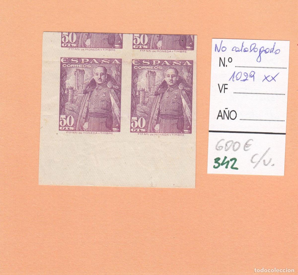 Timbres: CRSE0342 SELLO ESPA&Ntilde;A N&ordm; CAT N&ordm; 1029XX SIN DENTAR VER DORSO