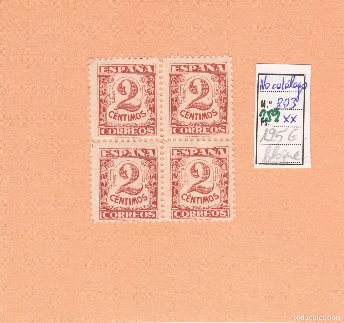 Briefmarken: CRSE0259 SELLO ESPA&Ntilde;A N&ordm; CAT N&ordm; 803 XX IMPRESION AL DORSO