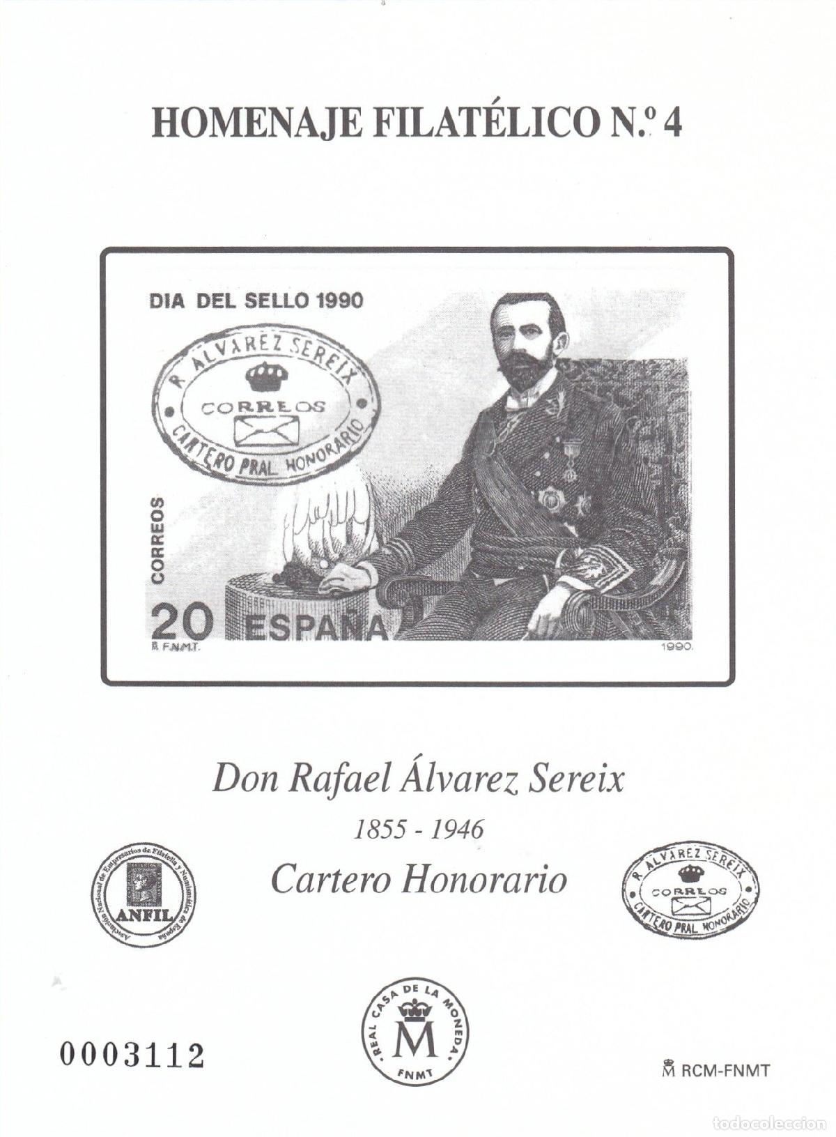 Francobolli: CRS1412 ESPA&Ntilde;A HOMENAJE FILATELICO N&ordm; 4. Rafael Alvarez Sereix