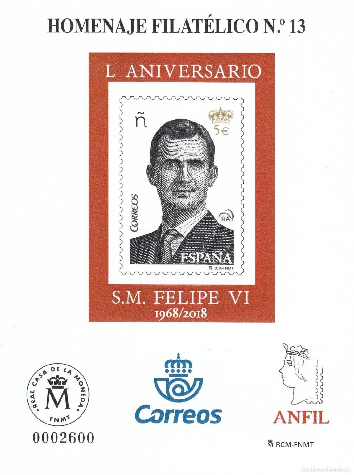 Francobolli: CRS1423 ESPA&Ntilde;A HOMENAJE FILATELICO N&ordm; 13. Felipe VI&ordm;