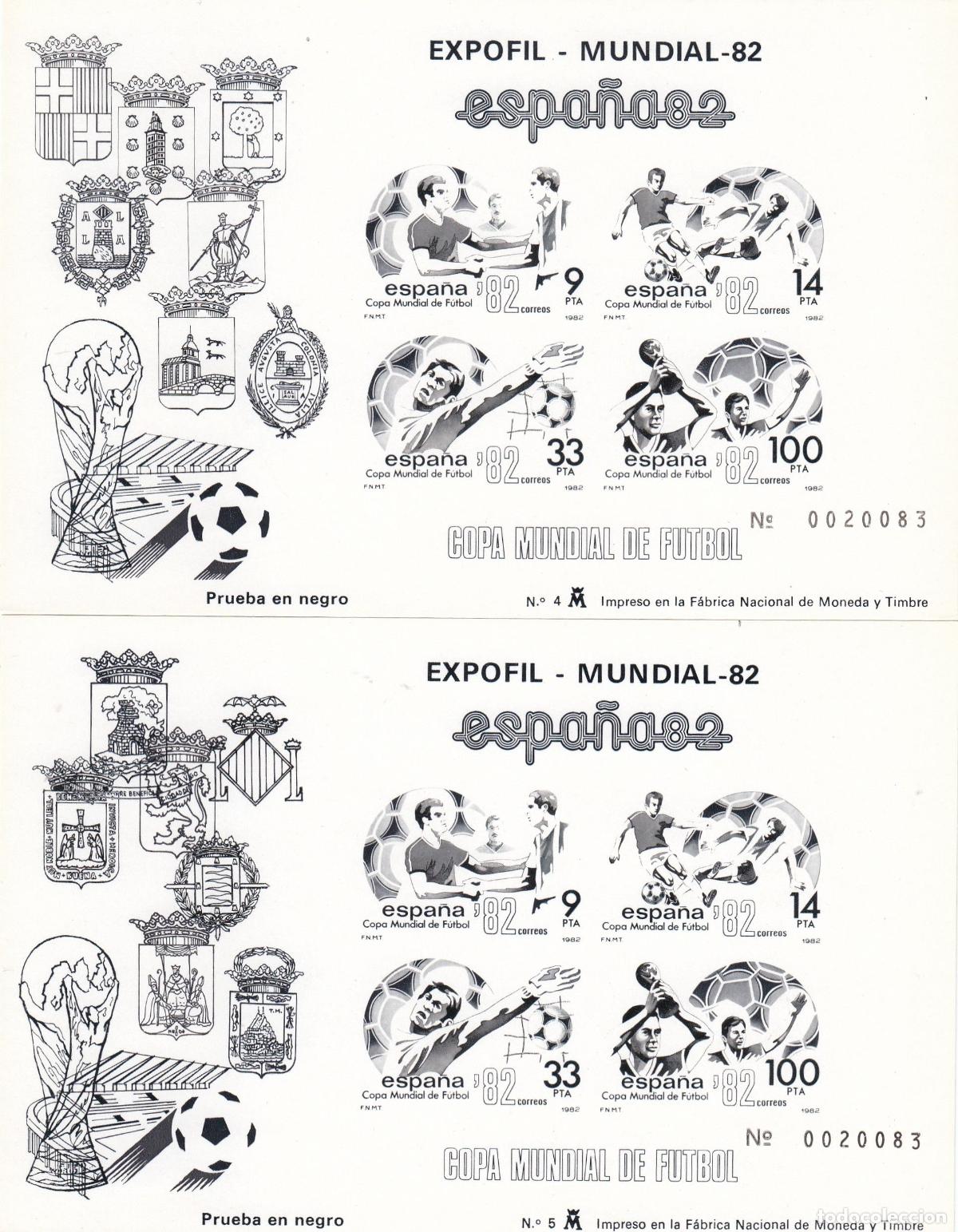 Timbres: CRS1457 ESPA&Ntilde;A PRUEBAS DE LUJO N&ordm; 4/5. A&ntilde;o 1982. Misma numeraci&oacute;n