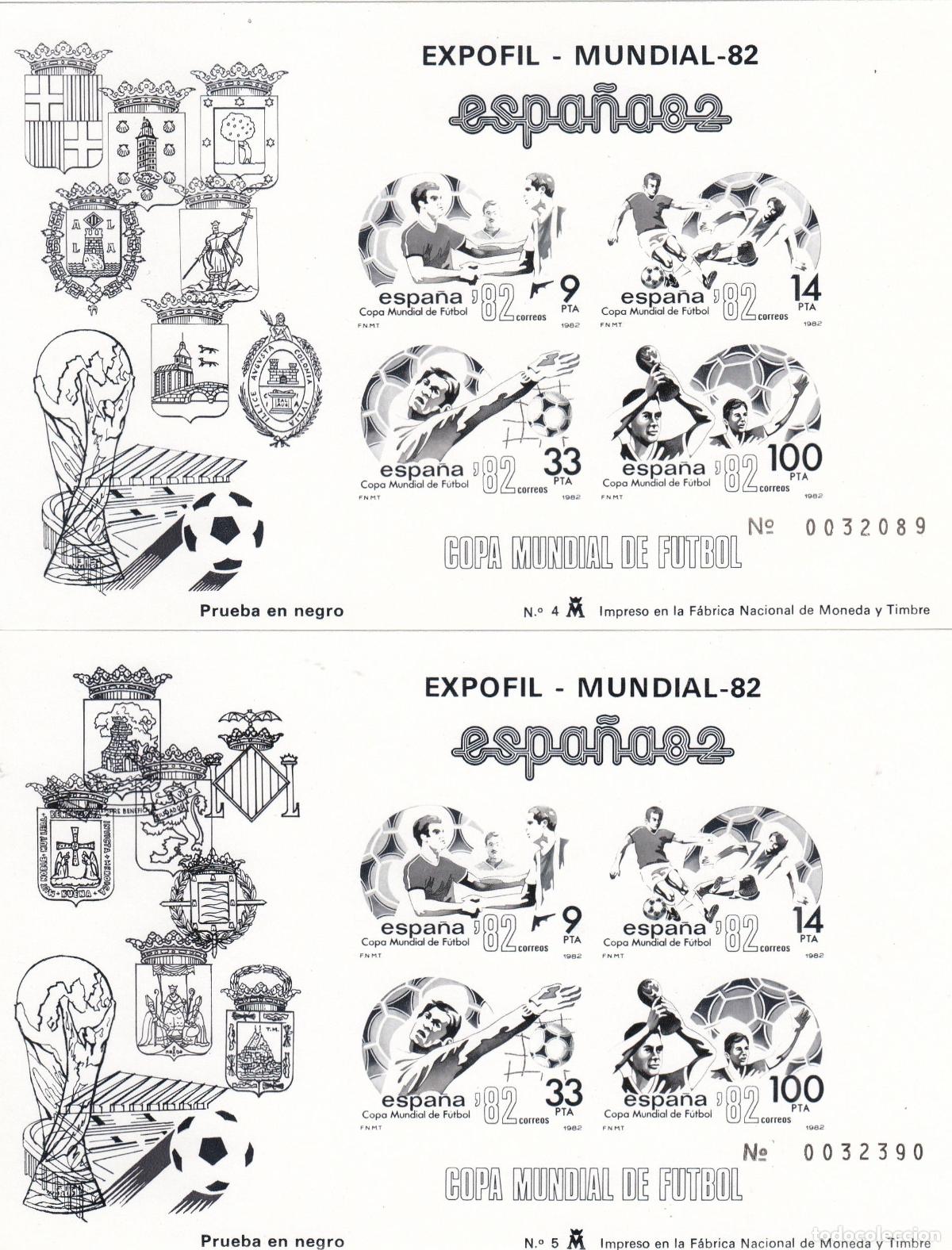 Timbres: CRS1458 ESPA&Ntilde;A PRUEBAS DE LUJO N&ordm; 4/5. A&ntilde;o 1982. Distinta numeraci&oacute;n