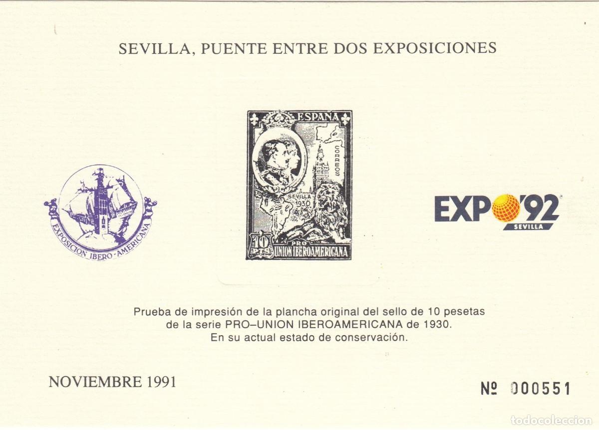 Selos: CRS1480 ESPA&Ntilde;A PRUEBA DE LUJO S/N&ordm;. Sevilla Puente entre dos exposiciones. A&ntilde;o 1991