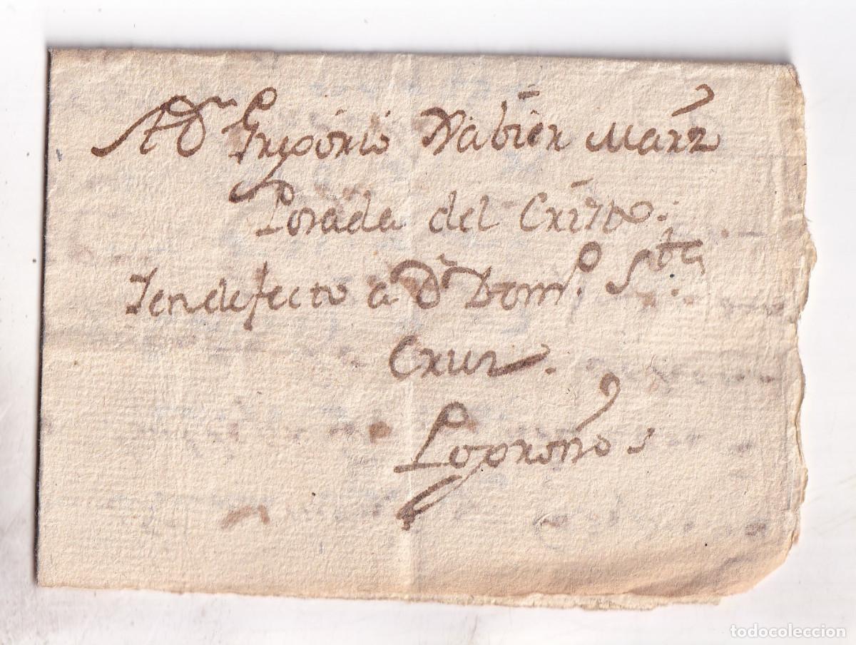 Sellos: PREFILATELIA. CARTA ENTERA FUERA DE VALIJA. ALFARO. 1810. A LA POSADA DEL CRISTO DE LOGRO&Ntilde;O
