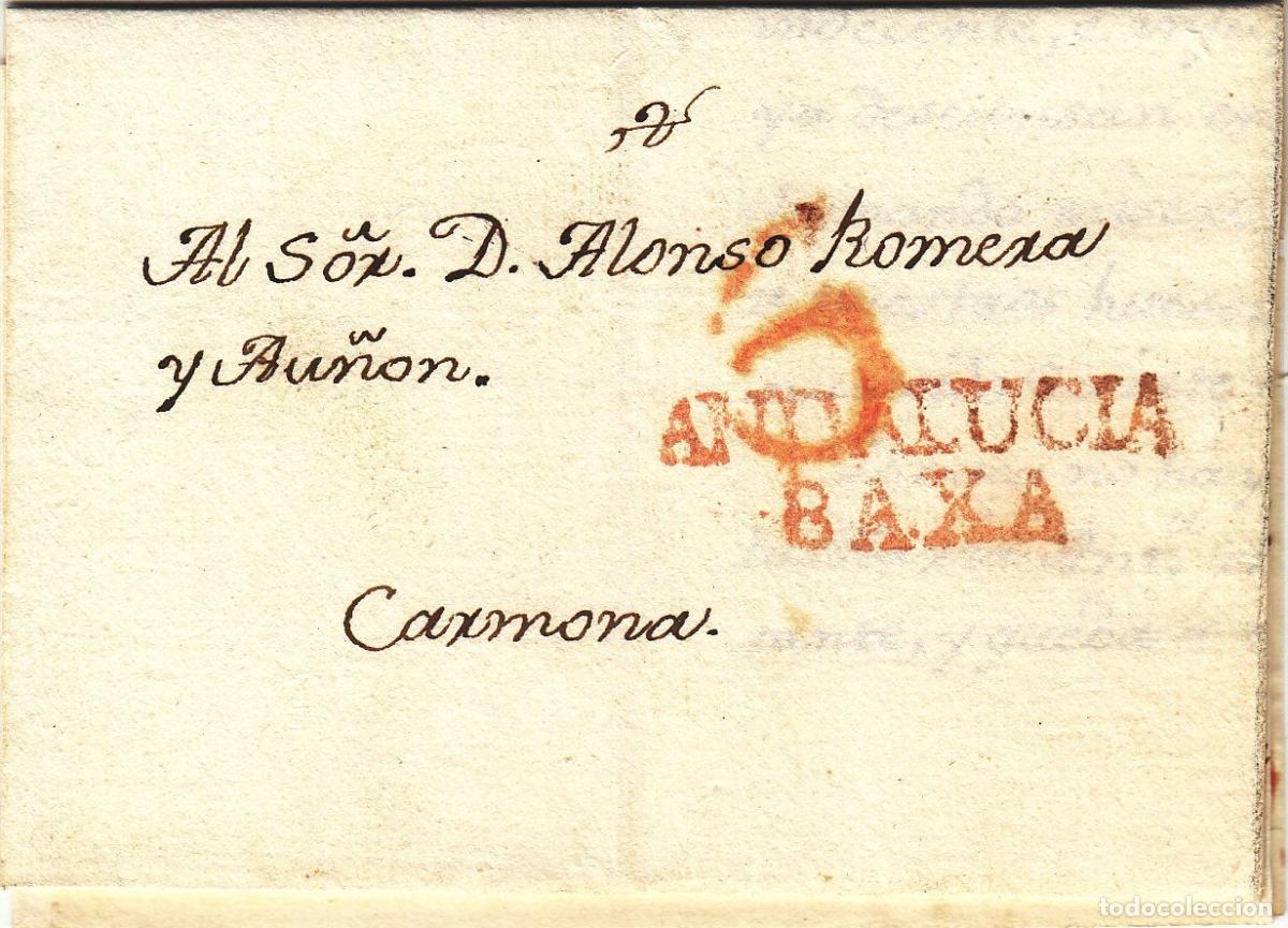 Francobolli: CRCAR002 ESPA&Ntilde;A (PREFILATELIA) CARTA COMPLETA DE MORON DE LA FRA. A CARMONA, A&Ntilde;O 1829 MARCA 1 Y